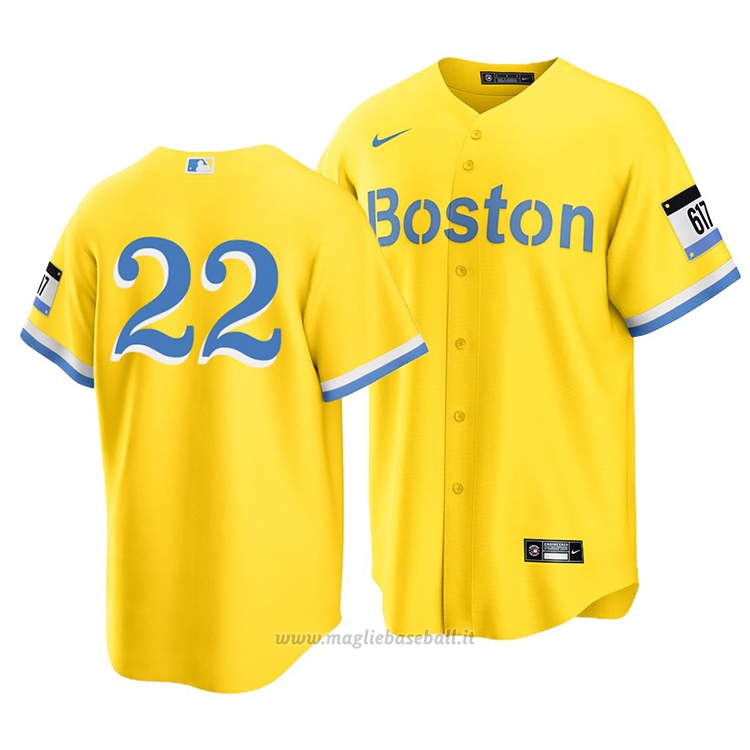 Maglia Baseball Uomo Boston Red Sox Danny Santana 2021 City Connect Replica Or